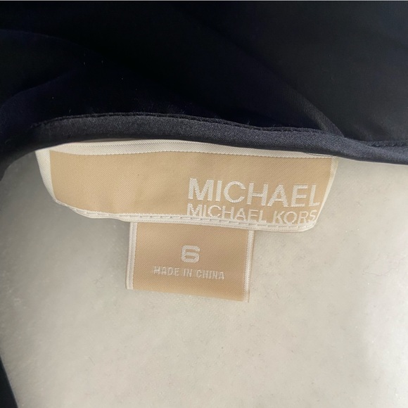 Black Sheer Michael Kors Flutter Sleeve Blouse - Picture 4 of 4